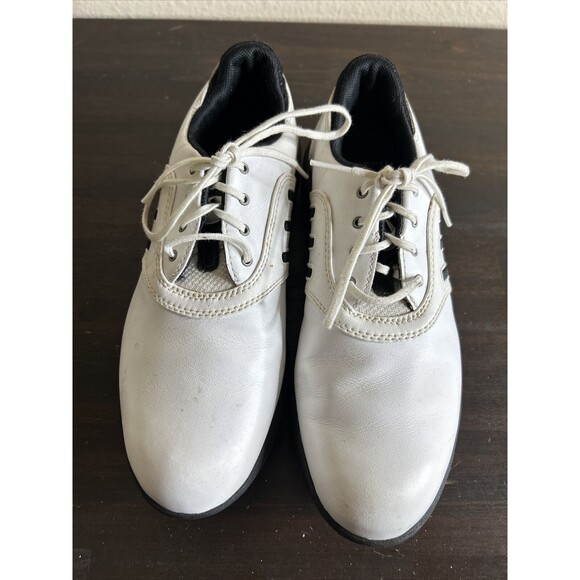 Adidas White Brown Z-Traxion Golf Shoes Oxford Style EVN791003 Men's Size 7.5 - Picture 2 of 11